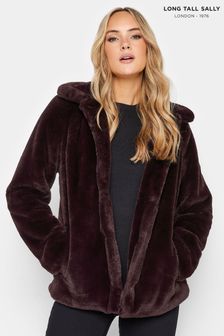 Long Tall Sally Dark Purple Faux Fur Jacket (332269) | OMR41