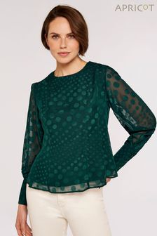 綠色 - Apricot緹花漸變點點圖案女士襯衫 (332600) | HK$308
