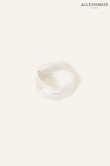 Accessorize Silver Tone Feather Ring (332730) | R352