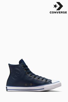 Navy leather converse mens online