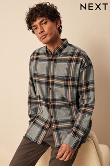 Grey Check Long Sleeve Shirt (333517) | $50