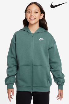 Nike Dark Green Oversized Club Fleece Zip Through Hoodie (333586) | 2,575 UAH