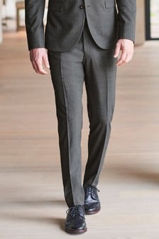 Szary - Melanżowy garnitur ze streczem: spodnie (333984) | 33 zł