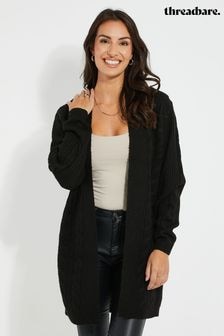 Threadbare Black Petite Cable Knit Cardigan (334040) | $48