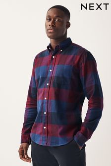 Red/Blue - Check Long Sleeve Shirt (334645) | kr420