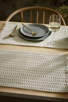 Set of 2 Green Geo Fabric Placemats (334782) | €13