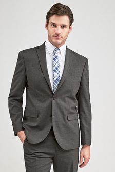 Grey Regular Fit Stretch Marl Suit: Jacket (334853) | ₪ 175