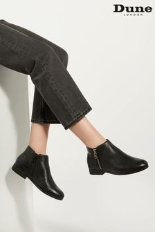 Dune London Black Pond Side Zip Cropped Ankle Boots (334900) | $163