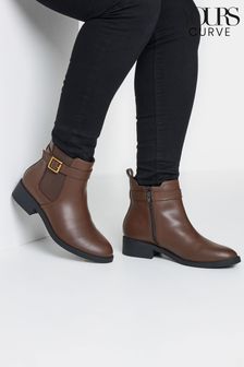 Yours Curve Brown Extra Wide Fit Extra-Wide Fit Formal Elite Boots (334985) | ₪ 196