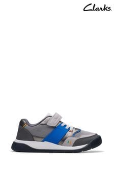 Clarks Grey Lune Flex Kids Trainers (334994) | kr810 - kr840