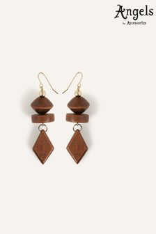 Accessorize Mixed Shape Wood Brown Earrings (335664) | 45 zł