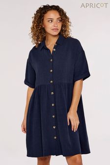 Apricot Navy Blue Babydoll Short Sleeve Shirt Dress (336358) | €21.50