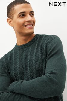 V barvi oglja - Progast pulover običajnega kroja z okroglim ovratnikom (336412) | €15
