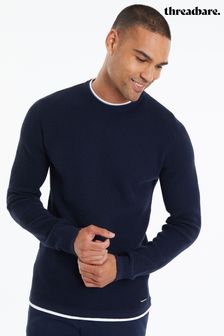 Azul - Suéter azul con cuello redondo y falsa camiseta de Threadbare (336801) | 34 €