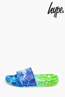 כפכפים כחולים לבריכה לילדים בהדפס דהוי של Hype.