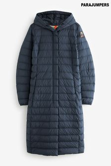 Parajumpers Navy Omega Super Light Weight Long Puffer Coat