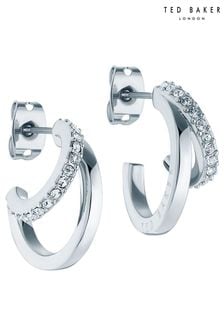 Ted Baker Silver Tone HELIAS: Crystal Multi Hoop Earrings (336914) | HK$360
