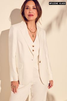 Myleene Klass Linen White Blazer (337248) | HK$771