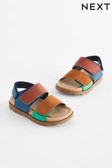 Leuchtende Farben - Sandalen mit Kork-Fussbett und zwei Riemen mit Klettverschluss (337257) | 25 € - 30 €