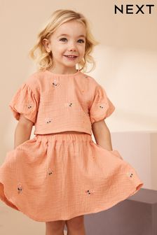 Peach Pink Top & Skirt Set (3mths-7yrs) (337721) | 109 QAR - 129 QAR