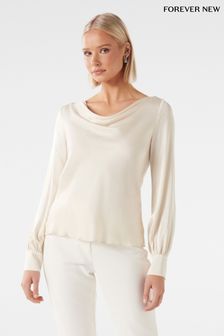 Forever New White Beau Bias Satin Top (338902) | 3,147 UAH