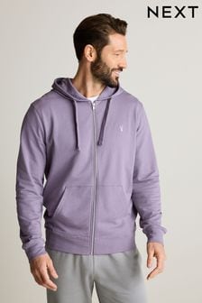 Lilac Purple Lightweight Zip Through Hoodie (339220) | 119 QAR