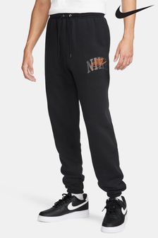 Negru - Pantaloni sport din fleece cu manșete Nike Club (339351) | 388 LEI