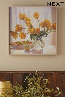 Yellow Tulip Flowers Still Life Framed Wall Art (33G409) | DKK293