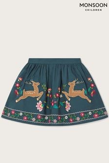 Monsoon Blue Deer Applique Flower Skirt (340096) | €18 - €21