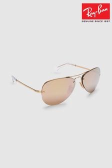 Gold and Pink Mirror Lens - Ray-ban® Aviator Lightforce Sunglasses (340128) | BGN435