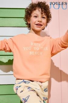 Joules Kids' Sundaze Orange Crew Neck Slogan Sweatshirt (340148) | $27 - $31