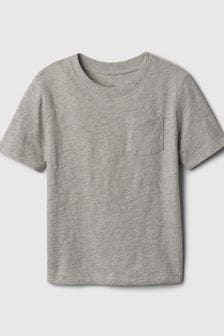 Siva - Majica s kratkimi rokavi in okroglim ovratnikom z žepom Gap (novorojenčki-5yrs) (340223) | €7