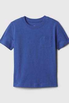 Niebieski - Koszulka Gap z krótkim rękawem, okrągłym dekoltem i kieszenią (noworodki-5 lat) (340262) | 40 zł
