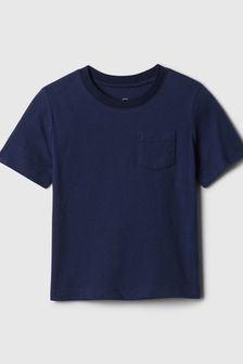 Azul marino/azul - Camiseta de manga corta con cuello redondo y bolsillo (recién nacido-5 años) de Gap (340269) | 8 €