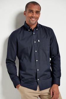 Navy Blue Slim Fit Single Cuff Easy Iron Button Down Oxford Shirt (340591) | $30