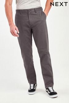 Grey Dark Relaxed Fit Stretch Chino Trousers (340780) | $37