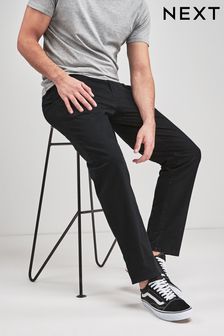 Črna - Ohlapen kroj - Raztegljive chino hlače (340892) | €21