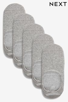 Grey Invisible Trainer Socks Five Pack (341072) | $11
