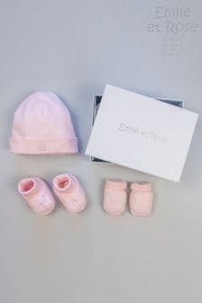 Emile et Rose Pink Hat, Booties And Mitts Gift Set (341374) | €26