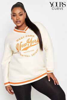 Yours Curve 'New York' Varsity Sweatshirt