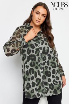 Yours Curve Green Long Line Shirt (341813) | AED189