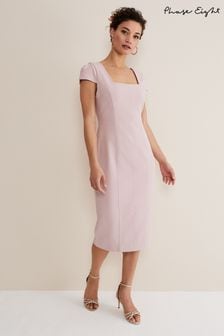 Phase Eight Pink Eira Zip Back Midi Dress (341963) | AED937