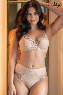 Pour Moi Brown Sofia Embroidered Side Support Bra (342153) | $75