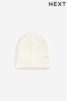 Ecru White Rib Beanie Hat (1-16yrs) (342684) | OMR2 - OMR4
