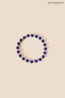 Accessorize Blue Sterling Silver Lapis Lazuli Beaded Bracelet (342942) | 27 €