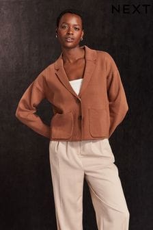 Рудувато-коричневий колір - 100% Cotton Knitted Blazer (343001) | 1 346 ₴