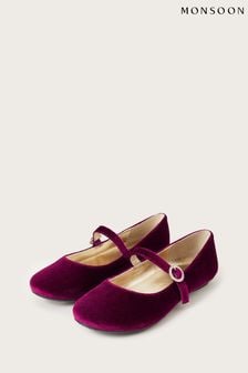 حذاء باليرينا مسطح باللون الأحمر المخملي من Monsoon (343135) | 169 ر.س - 197 ر.س