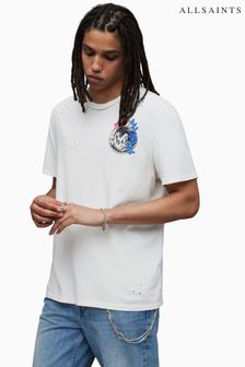 AllSaints White Stray Crew T-Shirt (343415) | LEI 328