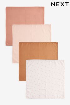 Pink Rainbow Baby Muslin Cloths 4 Packs (343725) | OMR5