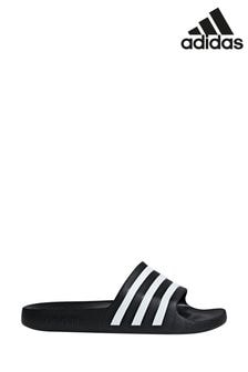 adidas Black/White Adilette Aqua Sliders (344036) | $30